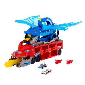 Hot Wheels City Hot Wheels Ultimate Dual Dragon Transporter & 2 1:64 Scale Toy Cars
