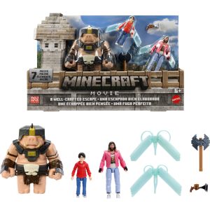 Minecraft A Well-Crafted Escape Figure Pack With 3 Action Figures & 4 Accessories Inspired By The Movie