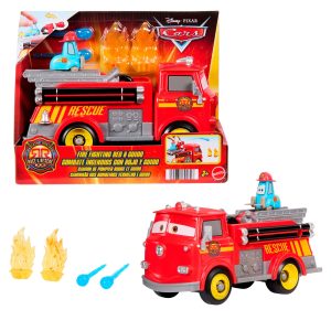 Disney And Pixar Cars Radiator Springs Race & Rescue Fire Fighting Red & Guido & Accessories