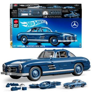 Mattel Brick Shop Hot Wheels Juguete de Construcción Premium Mercedes Benz 300 SL