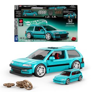 Mattel Brick Shop Hot Wheels Custom ’90 Honda Civic Ef Building Toy Kit (248 Pieces), For Collectors