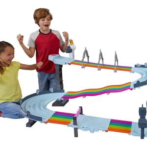 Hot Wheels Mario Kart Rainbow Road Raceway Set With 2 1:64 Scale Vehicles