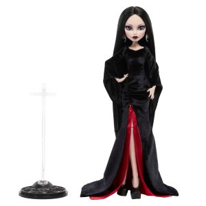 Monster High X Wednesday Collectible Doll, Morticia Addams in Black Velvet Dress