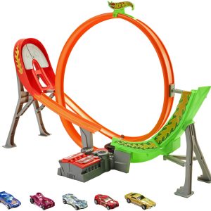 Hot Wheels Action Power Shift Motorized Raceway Track Set, Includes 5 Cars In 1:64 Scale