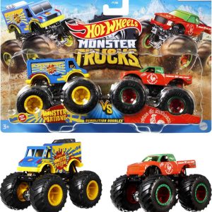 Hot Wheels Monster Trucks Demolition Doubles, 2-Pack Of 1:64 Scale Toy Trucks