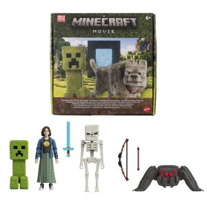 Minecraft Overworld Encounters Pack With 4 Action Figures & 3 Accessories inspired By The Movie