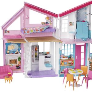 Barbie Malibu House Dollhouse Playset With 25+ Furniture And Accessories (6 Rooms)