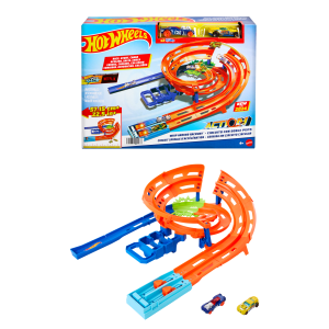 Hot Wheels Circuit Spirale D’Accélération, 2Véhicules, Échelle1:64